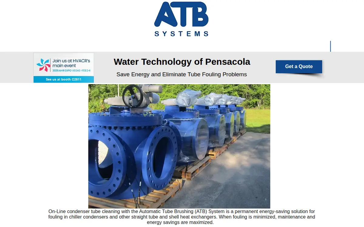 Homepage of Water Technology of Pensacola, INC