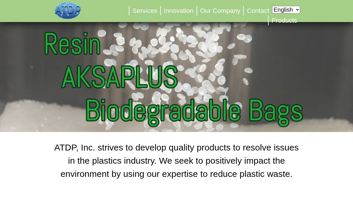 Homepage of Advanced Technology and Diversified Products, INC