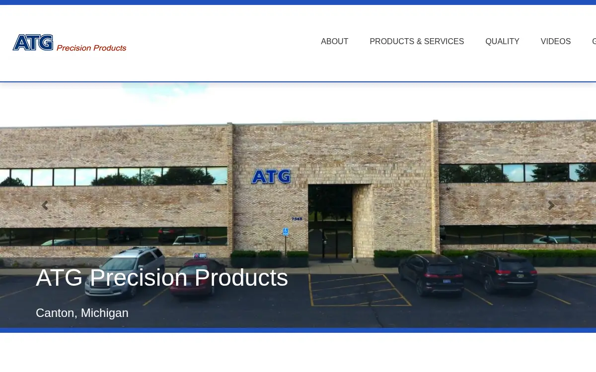 Homepage of Atg Precision Products LLC