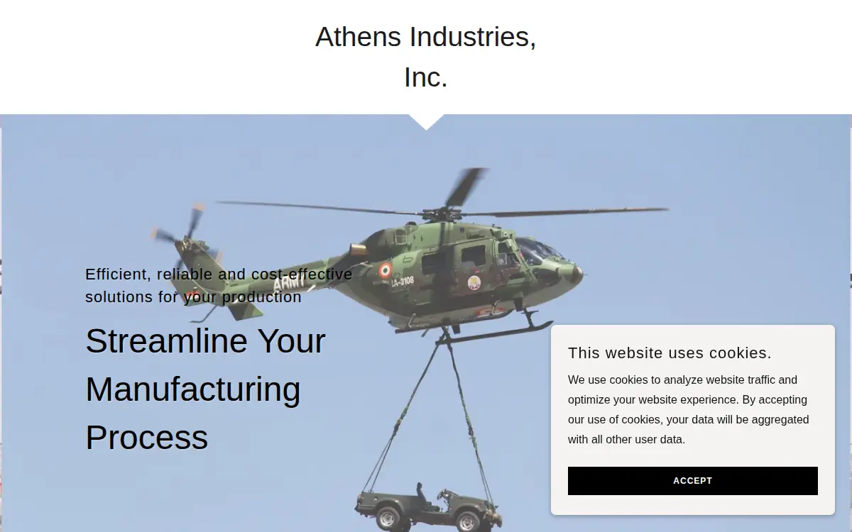 Homepage of Athens Industries, INC.