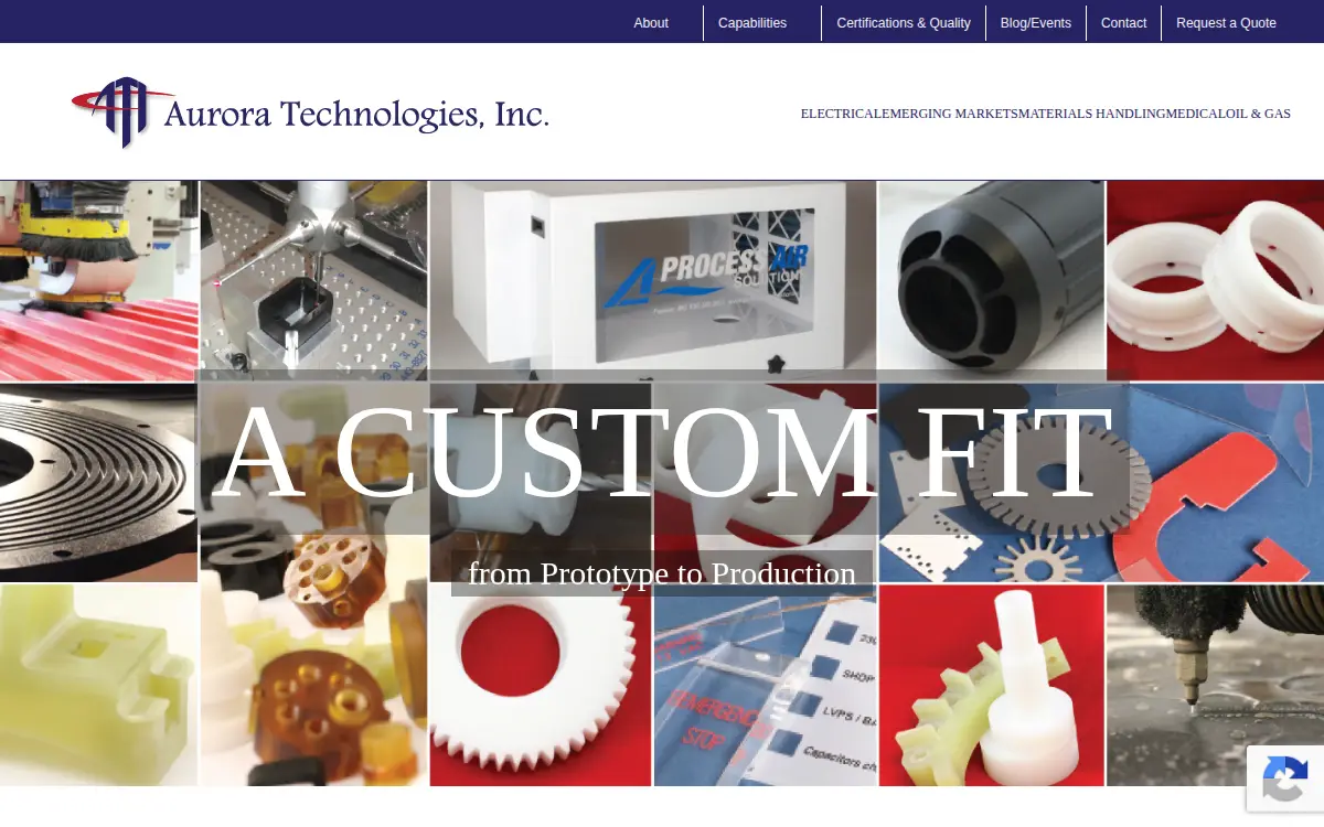 Homepage of Aurora Technologies INC