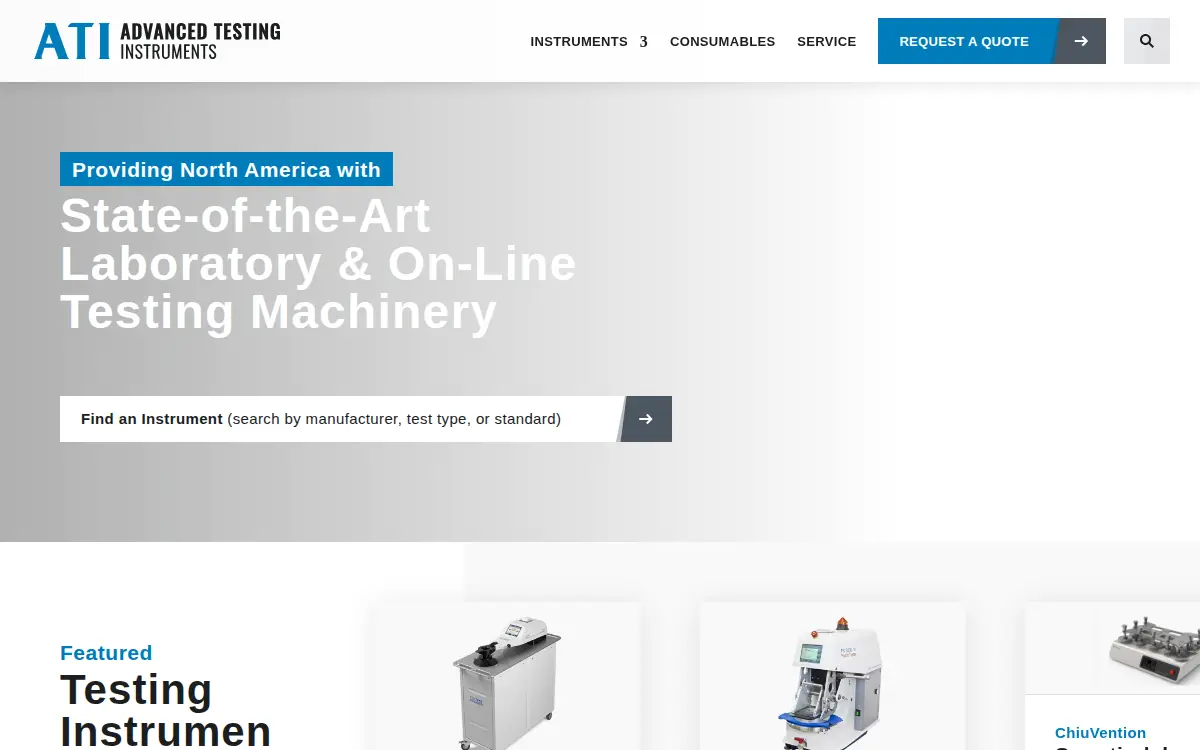Homepage of Ati Corporation of North America