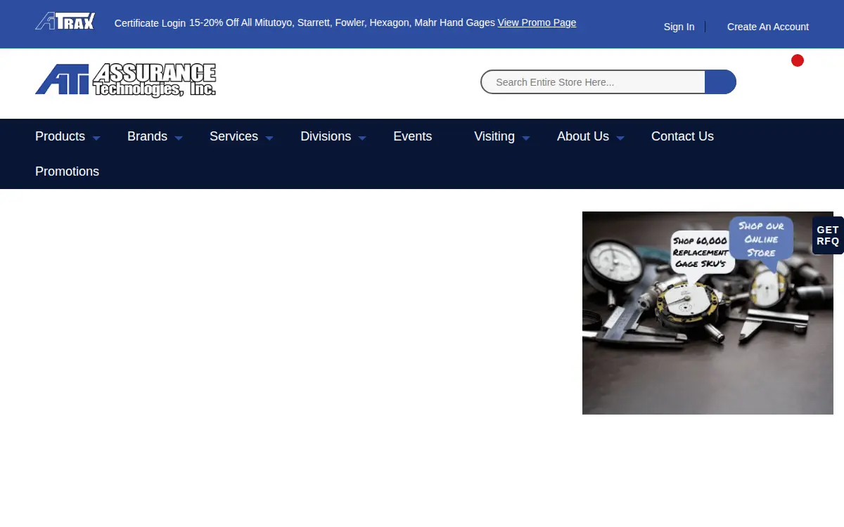Homepage of Assurance Technologies INC.