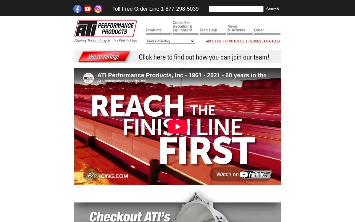 Homepage of Ati Performance Products, INC.