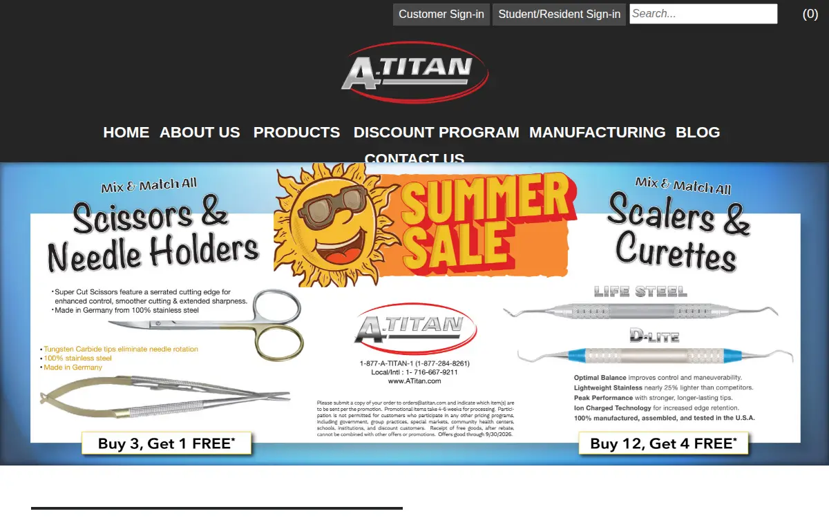 Homepage of A. Titan Instruments, INC.