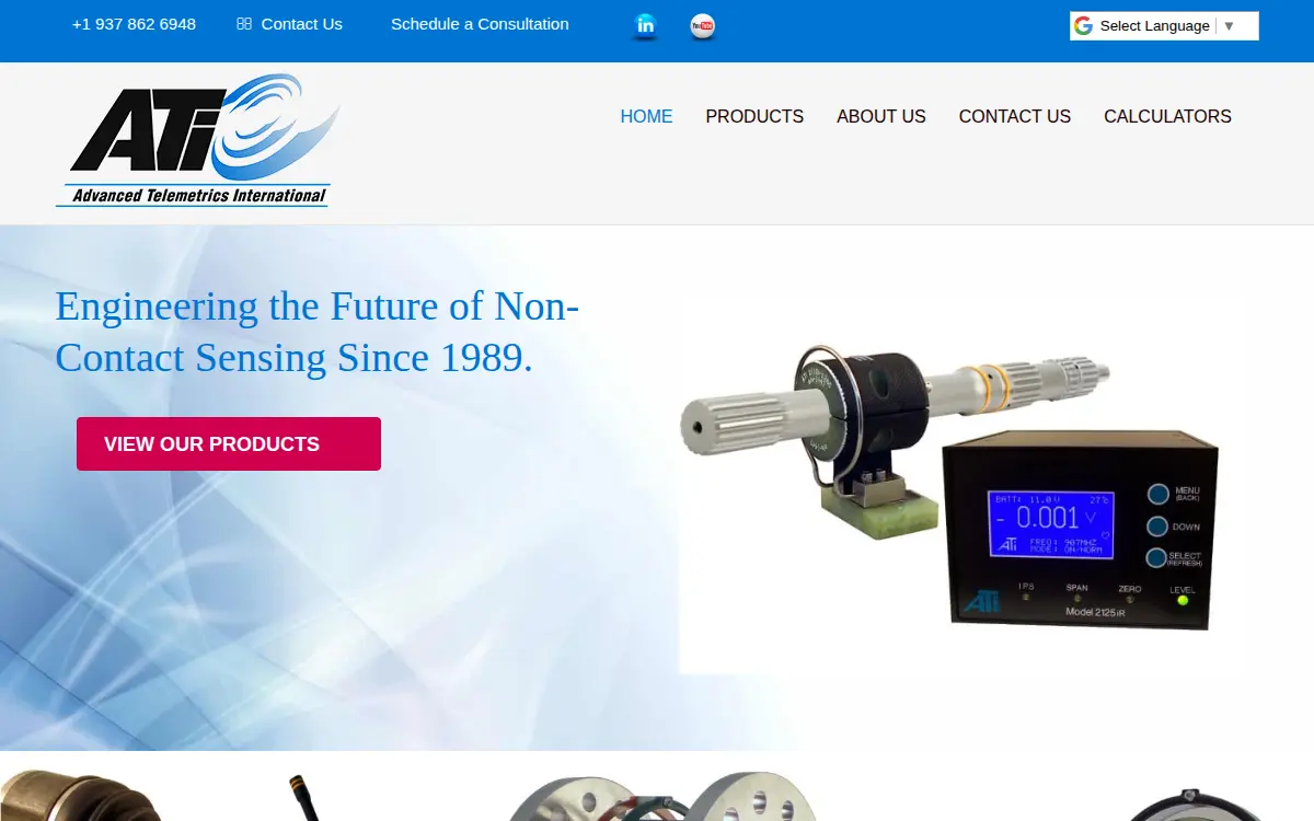 Homepage of Advanced Telemetrics International
