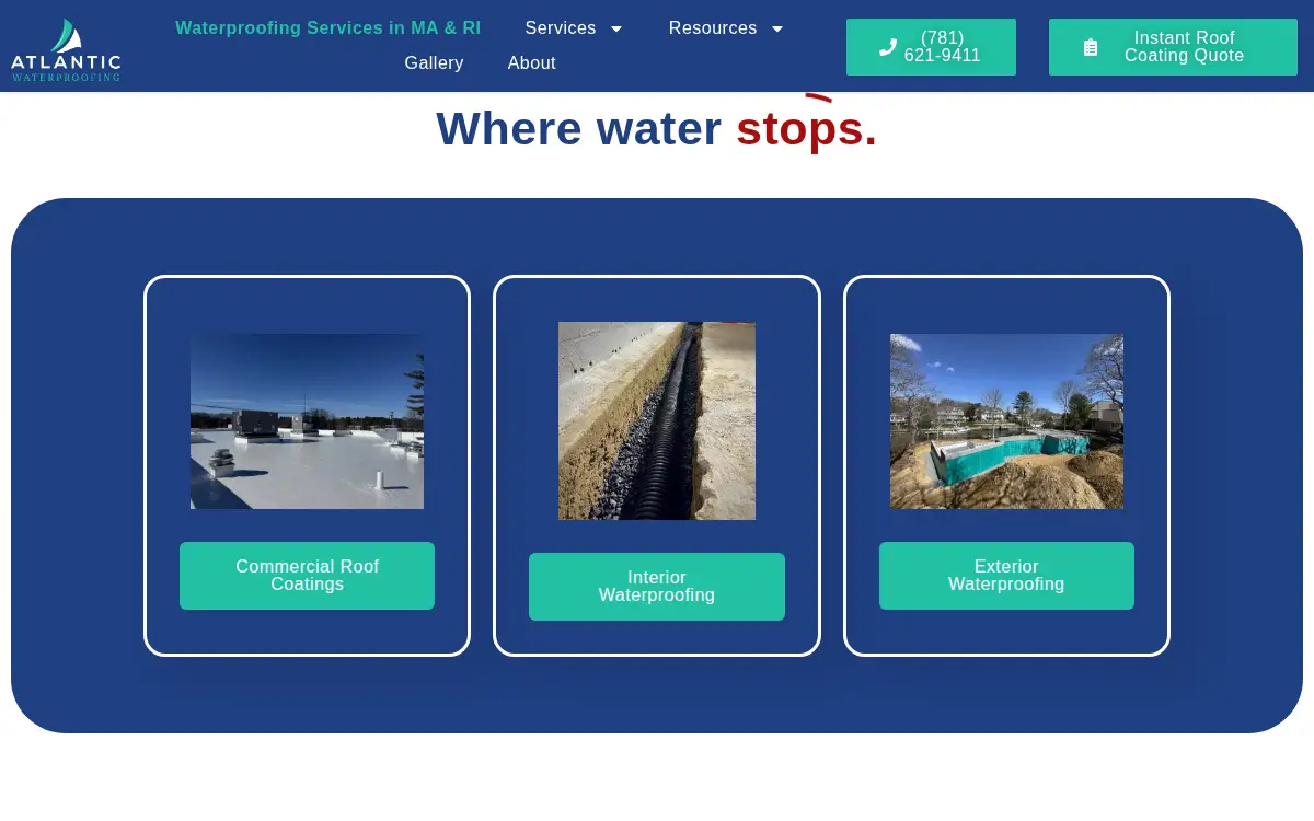 Homepage of Atlantic Coatings LLC