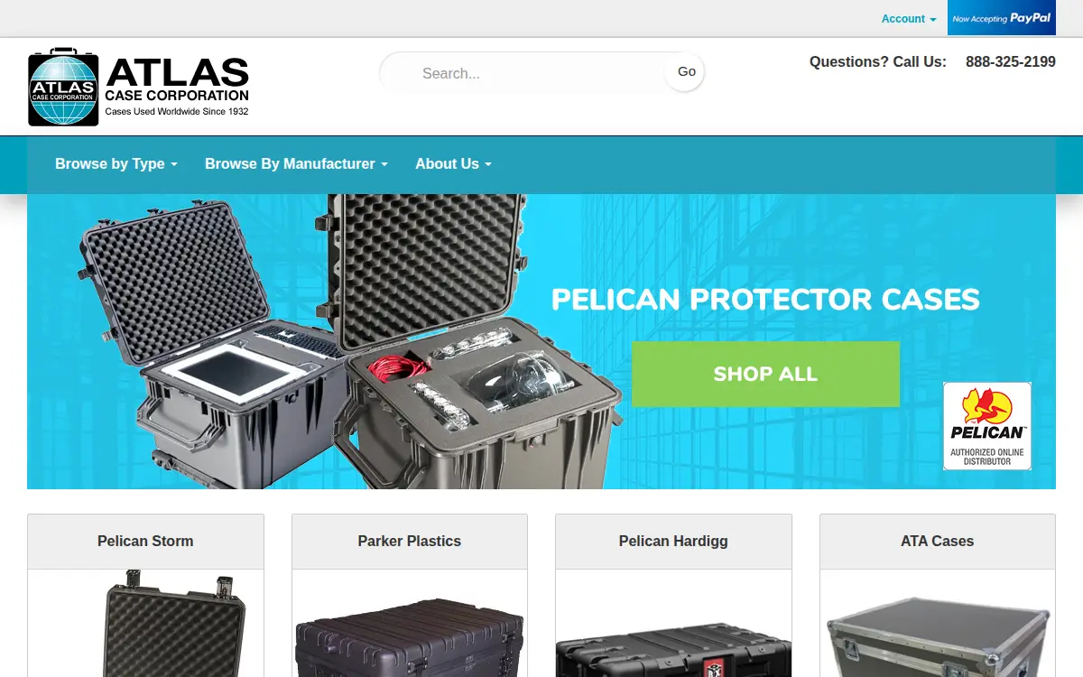 Homepage of Atlas Case, INC