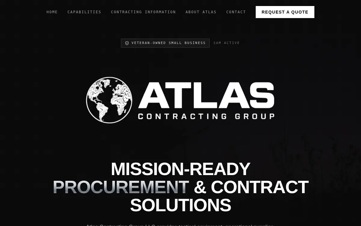 Homepage of Atlas Contracting Group LLC