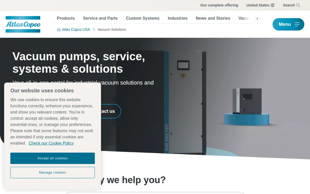 Homepage of Vacuum Technique LLC