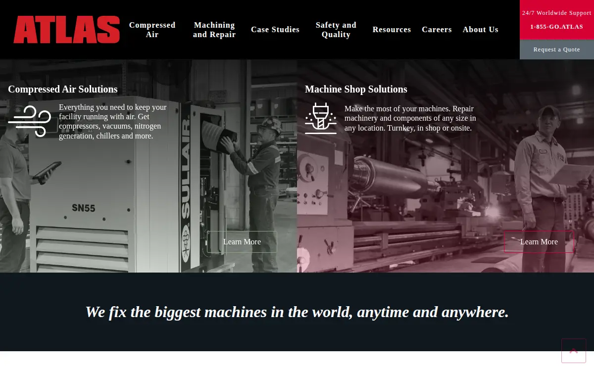 Homepage of Atlas Machine & Supply INC