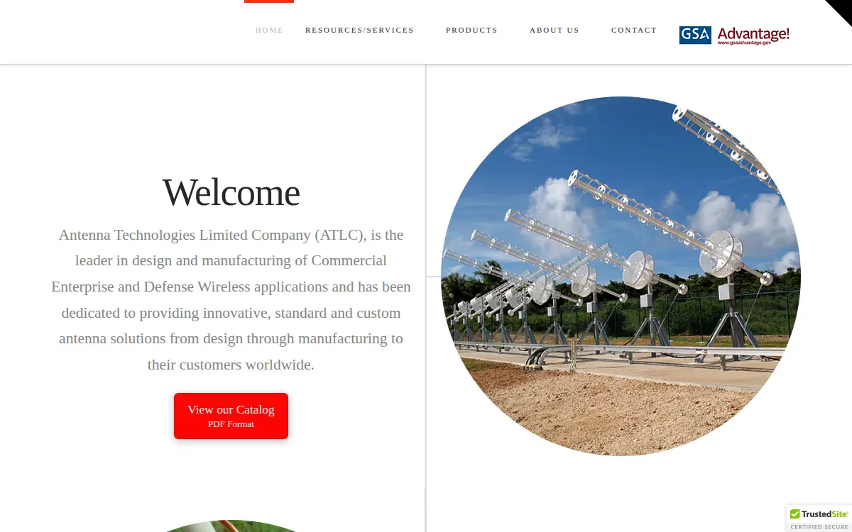 Homepage of Antenna Technologies Limited Company