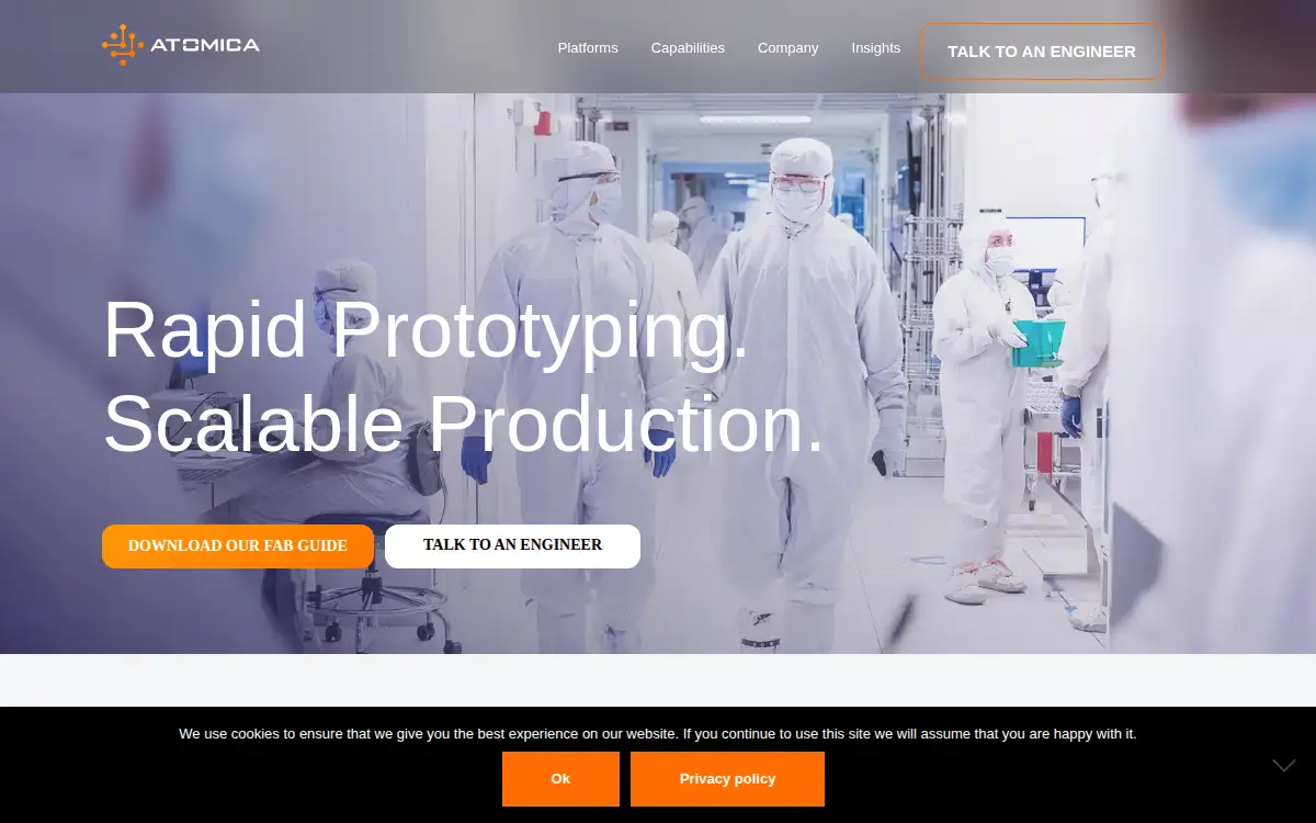Homepage of Atomica CORP