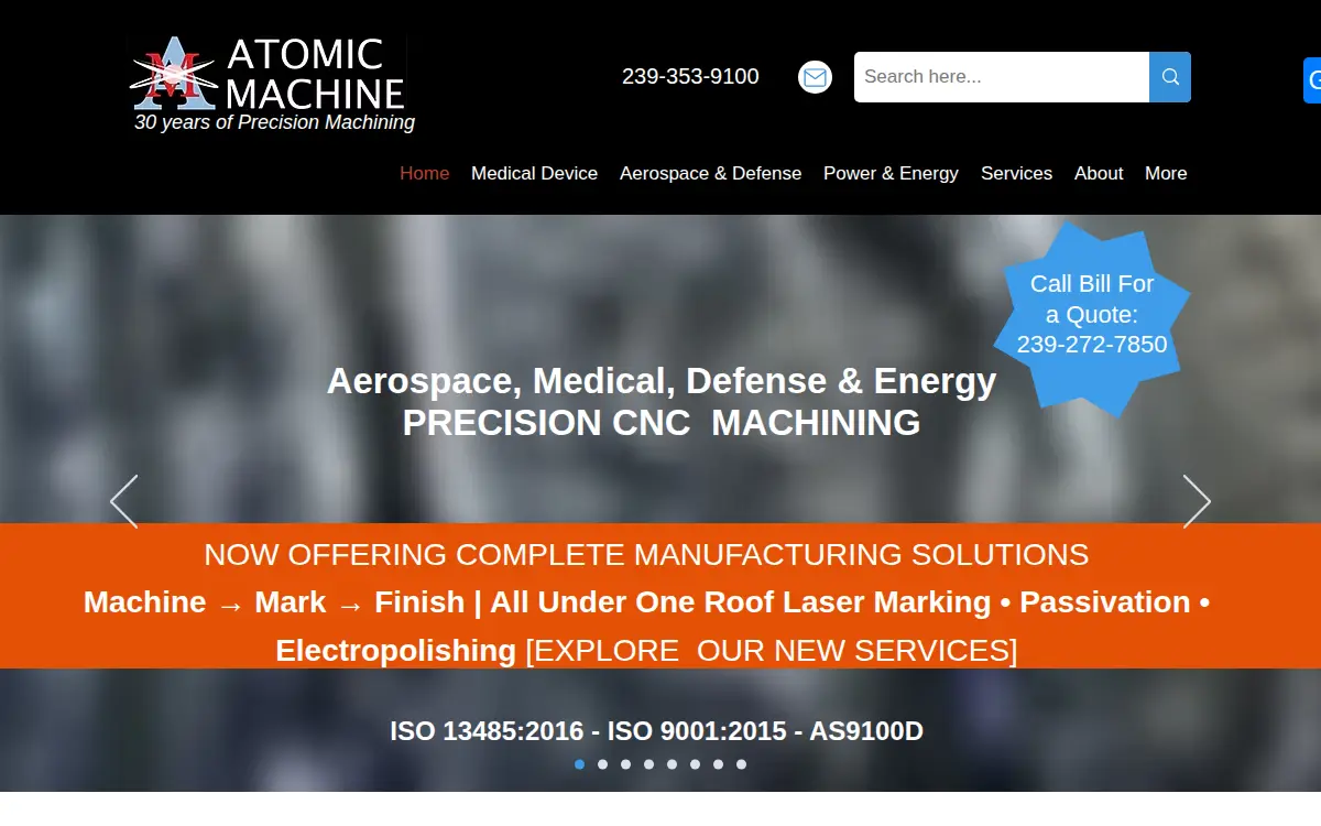 Homepage of New Atomic Machine, LLC