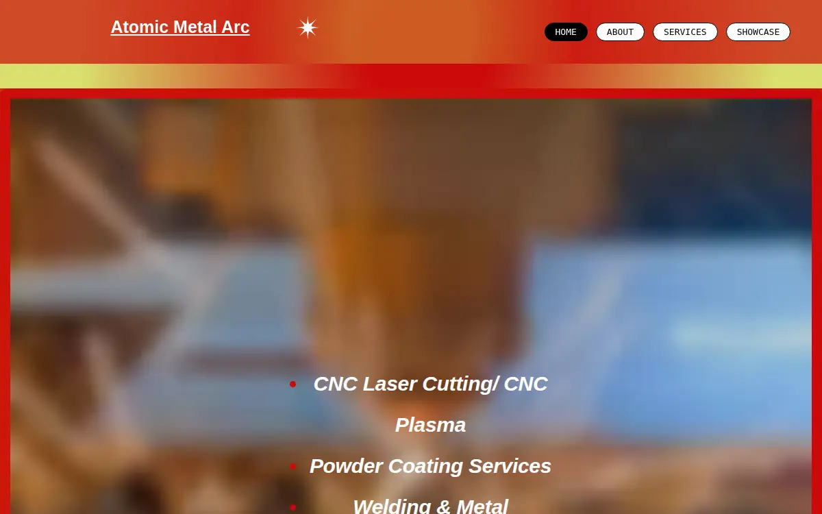 Homepage of Atomic Metal Arc LLC