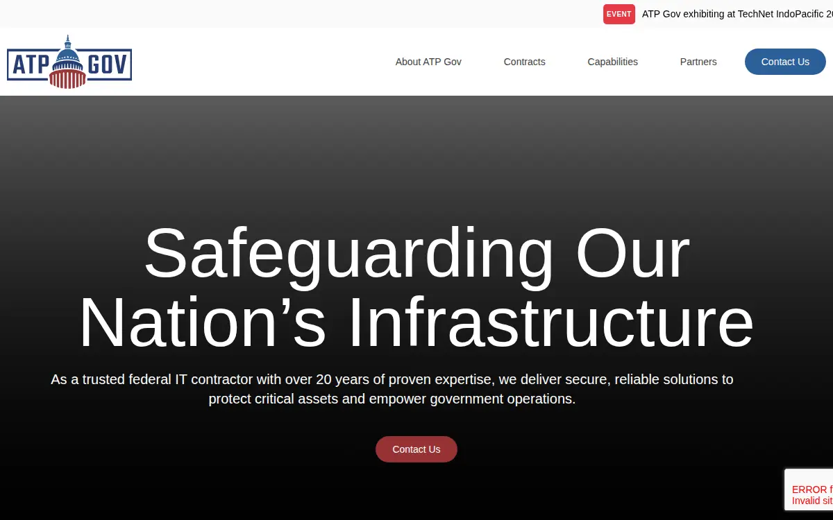 Homepage of Atp Gov, LLC