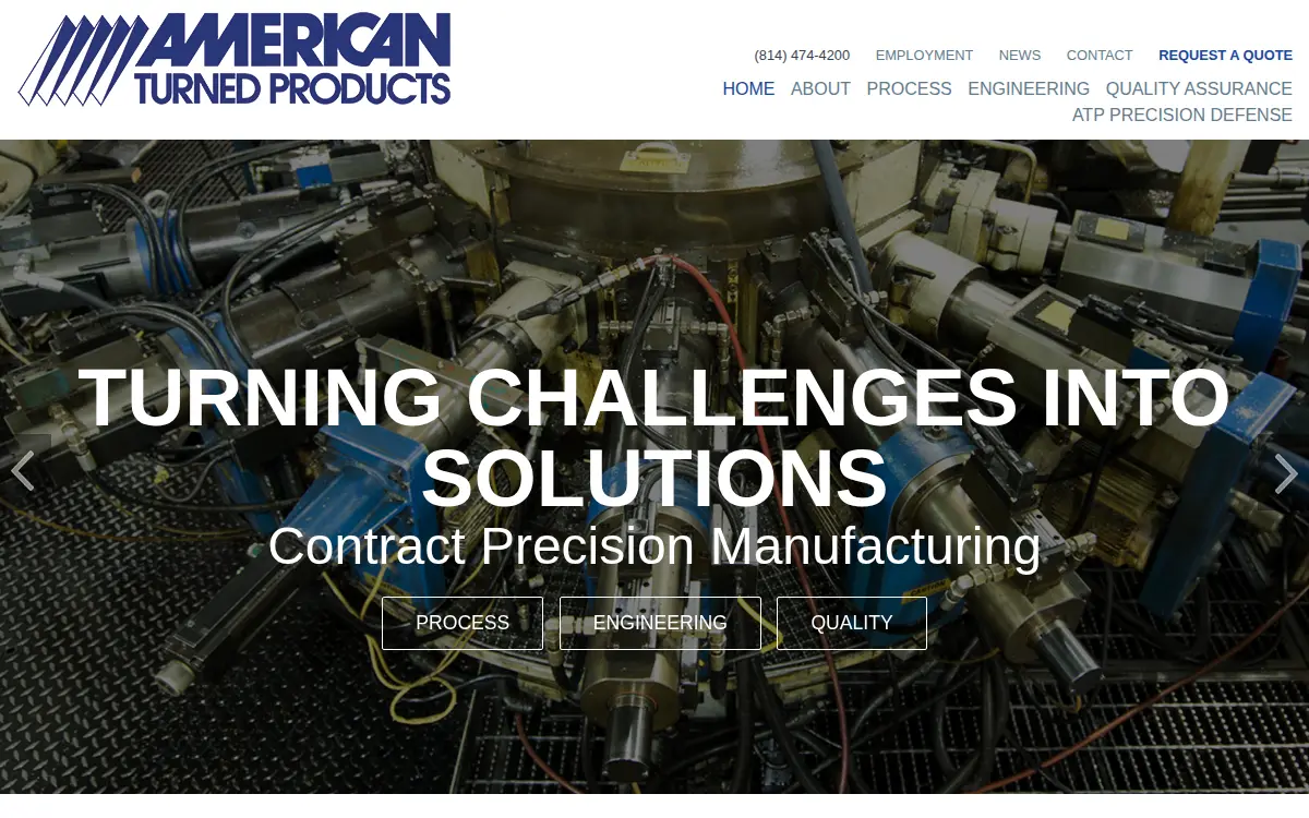 Homepage of American Turned Products INC