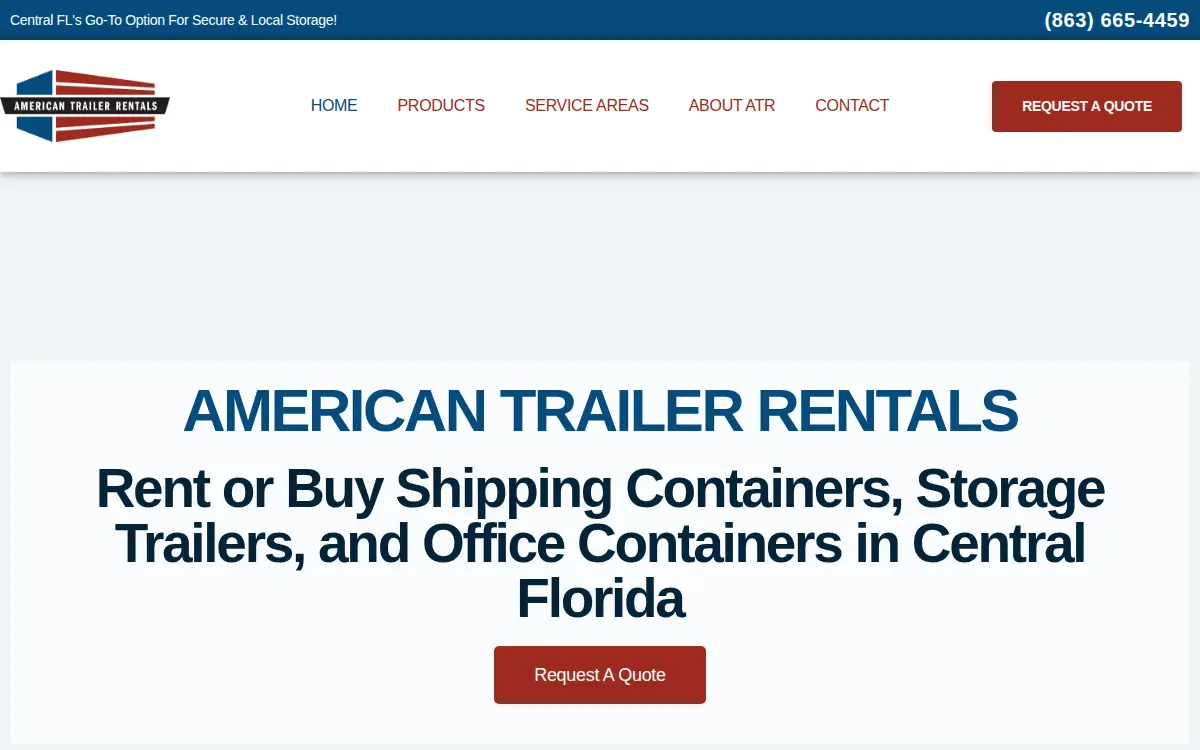 Homepage of American Trailer Rentals, INC
