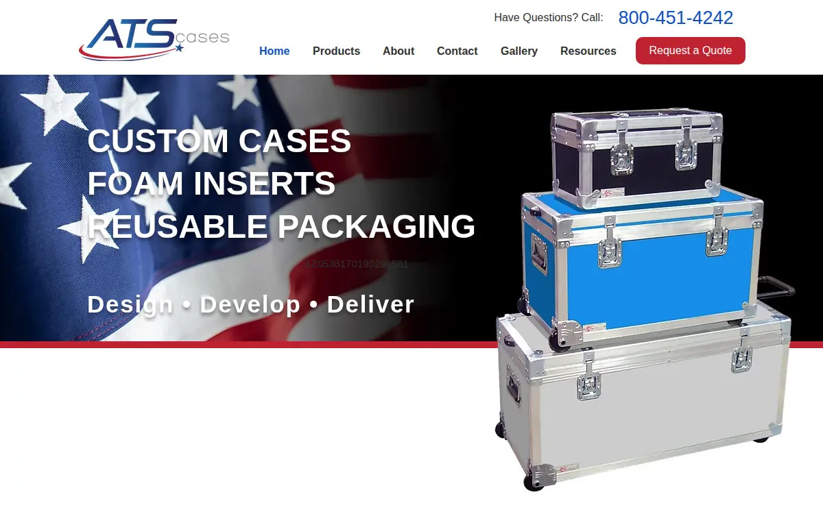Homepage of Ats Cases, INC.