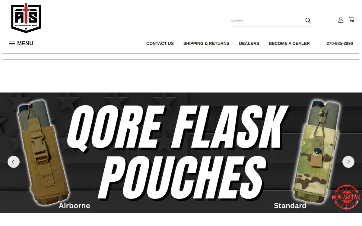 Homepage of Ats Tactical Gear, LLC