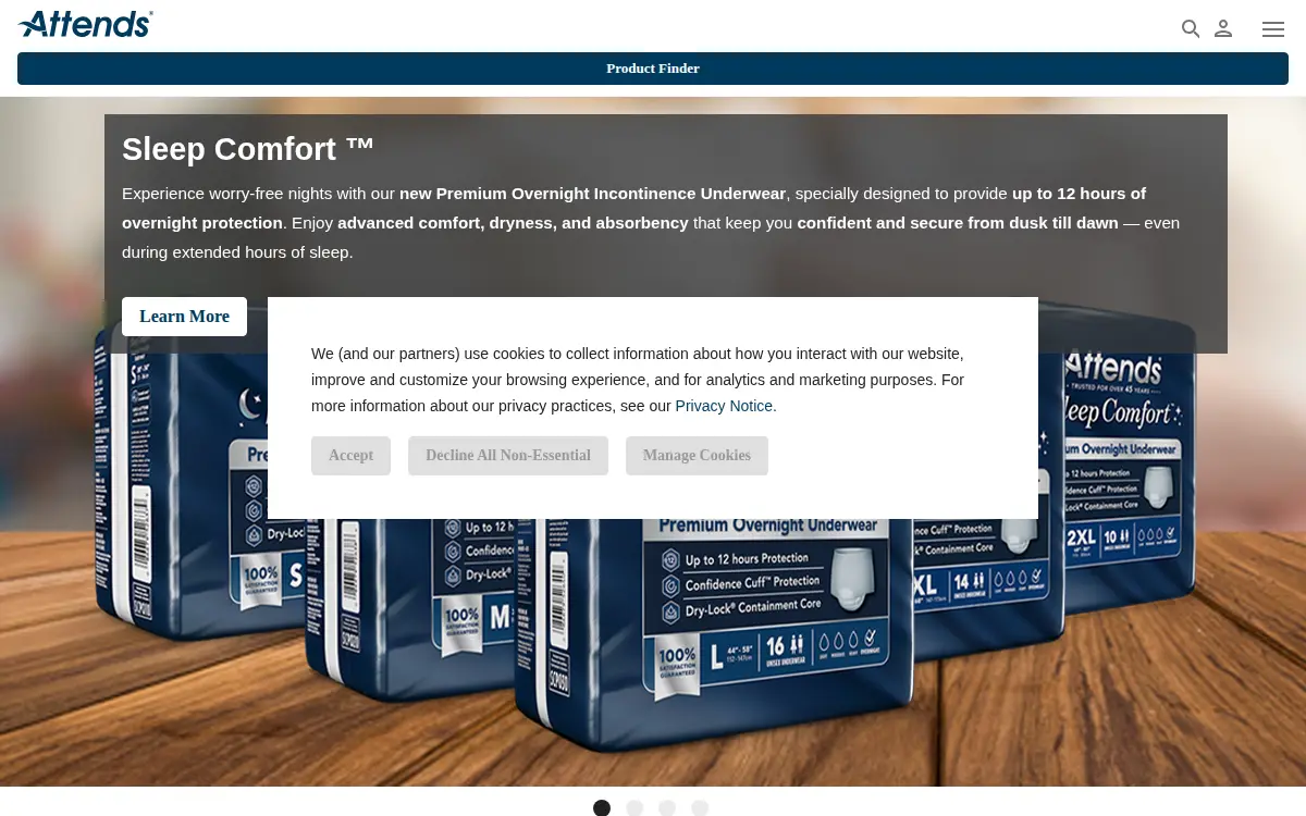 Homepage of Attends Healthcare Products INC