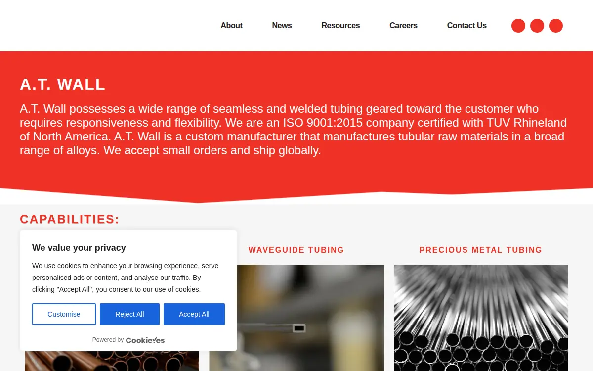 Homepage of A. T. Wall CO