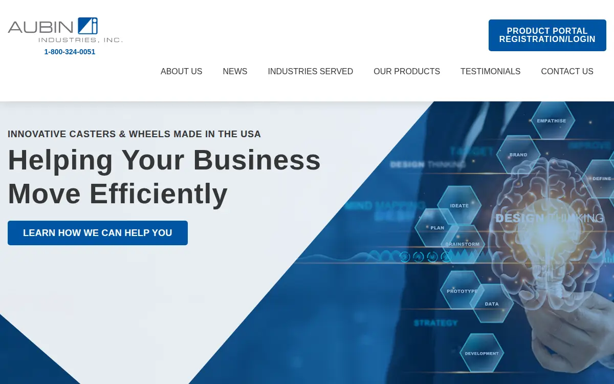 Homepage of Aubin Industries INC.