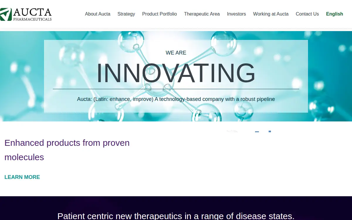 Homepage of Aucta Pharmaceuticals, INC.