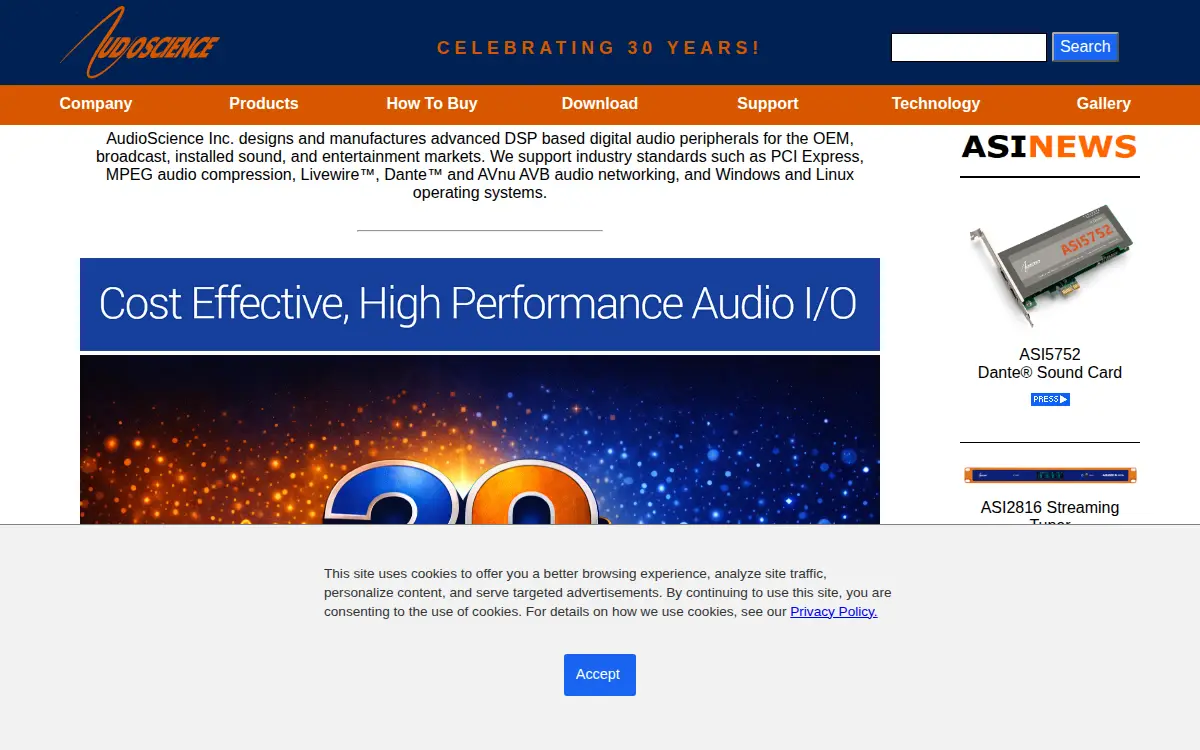 Homepage of Audioscience INC