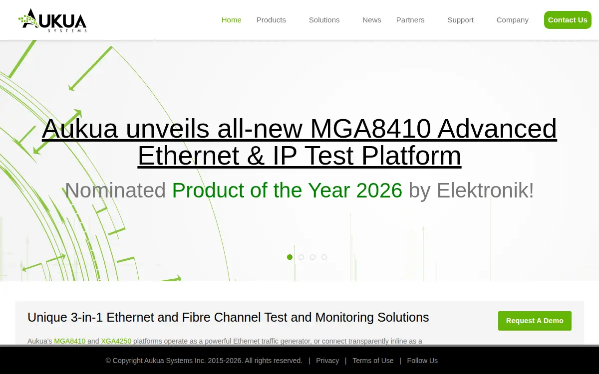Homepage of Aukua Systems, INC.