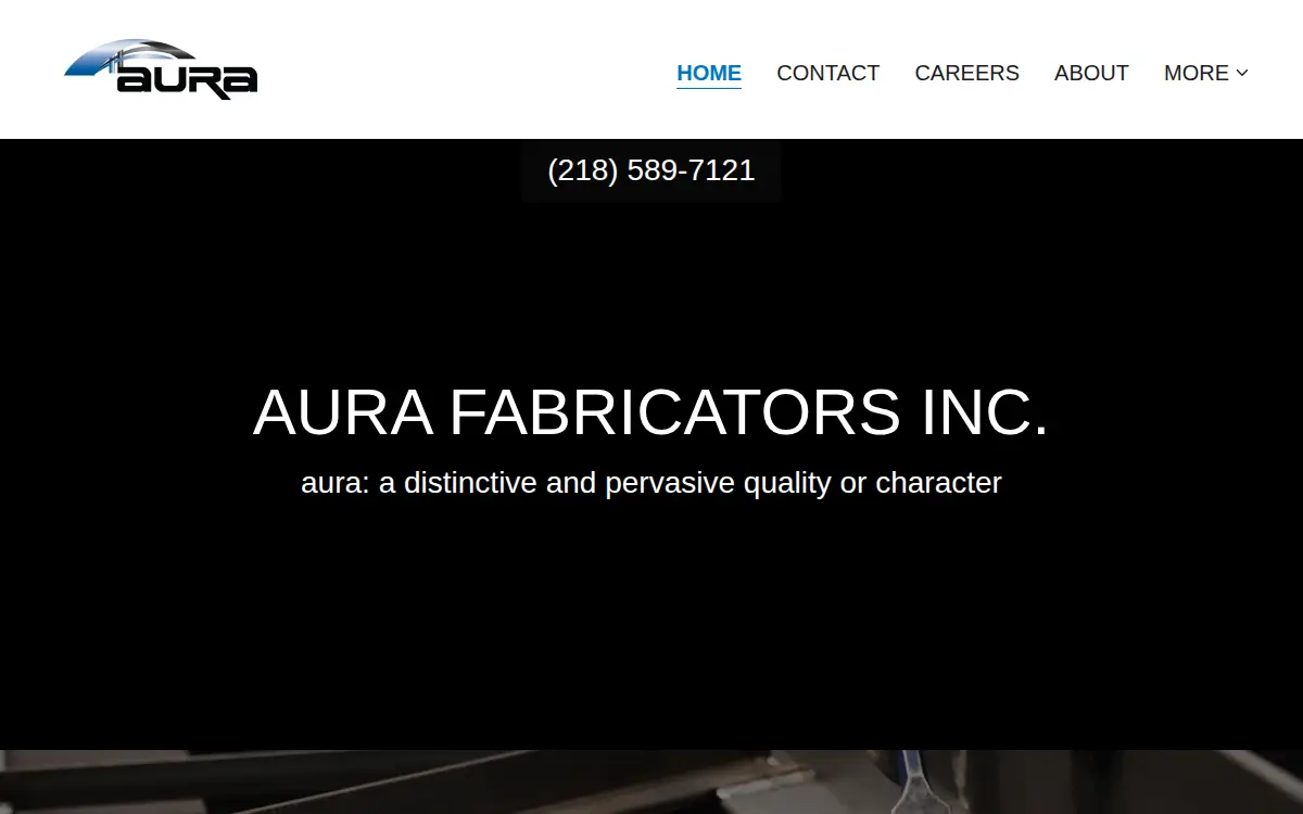 Homepage of Aura Fabricators INC