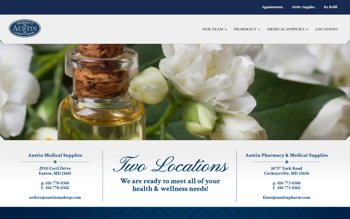 Homepage of Austins Pharmacy, INC.