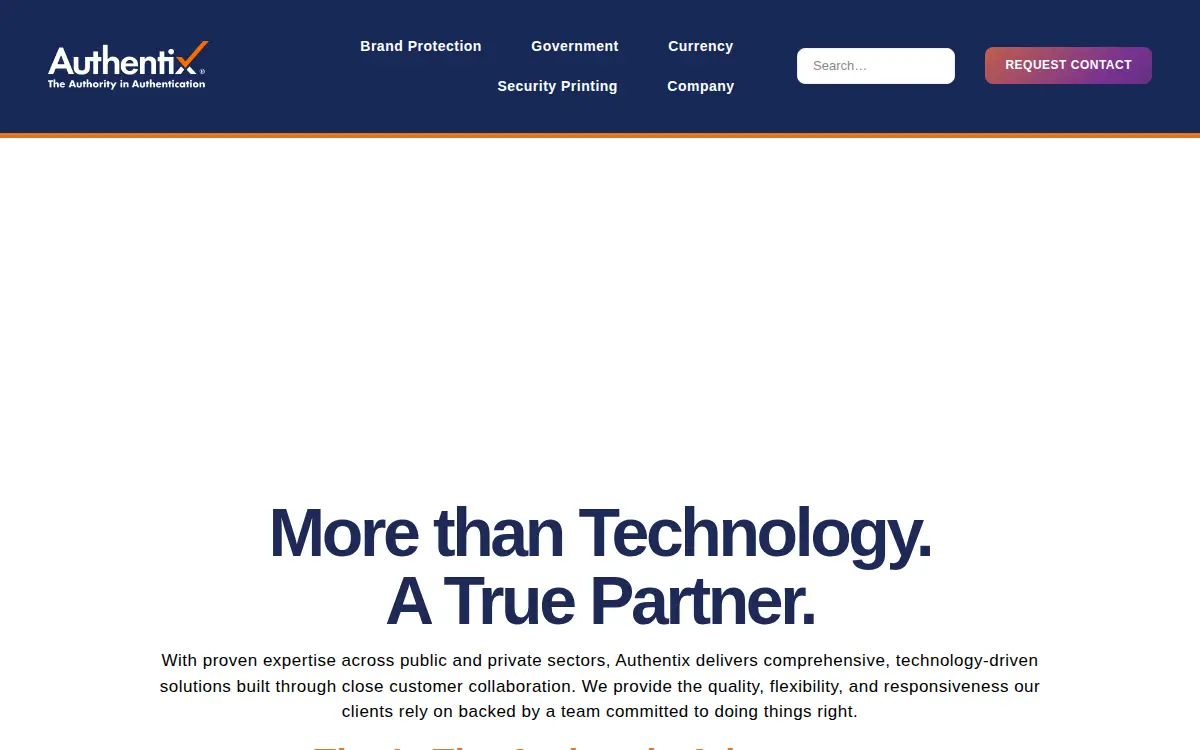 Homepage of Authentix, INC