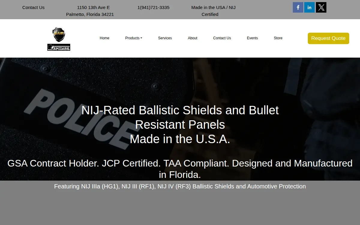 Homepage of Automotive Armor Manufacturing, INC.