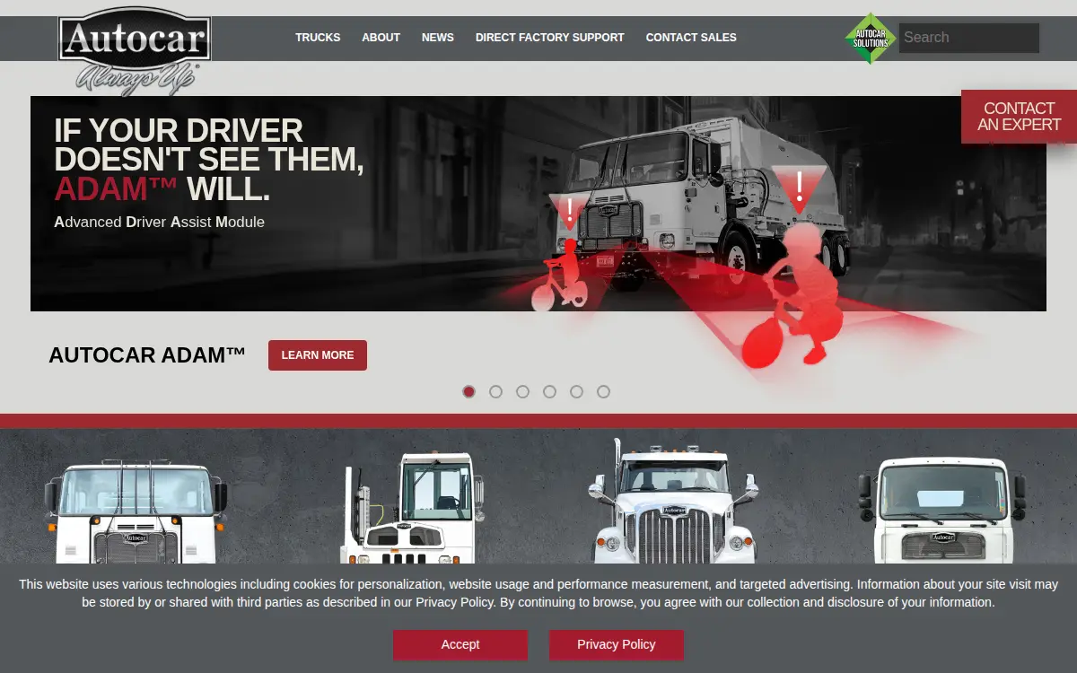 Homepage of Autocar LLC