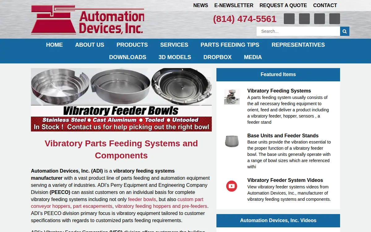 Homepage of Automation Devices INC