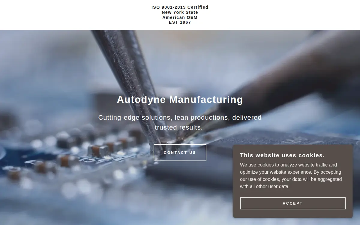 Homepage of Autodyne Manufacturing CO INC