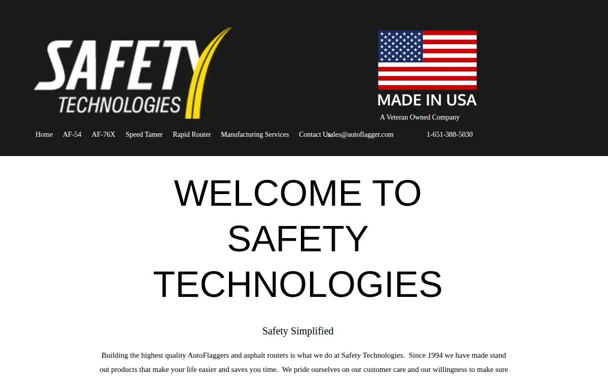 Homepage of Safety Technologies, INC.