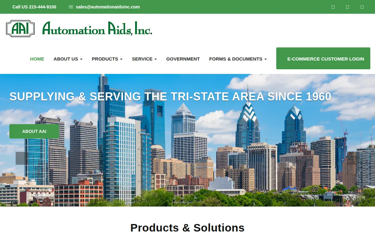 Homepage of Automation Aids INC