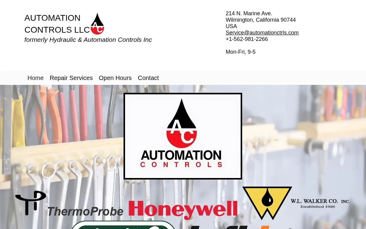Homepage of Automation Controls, LLC