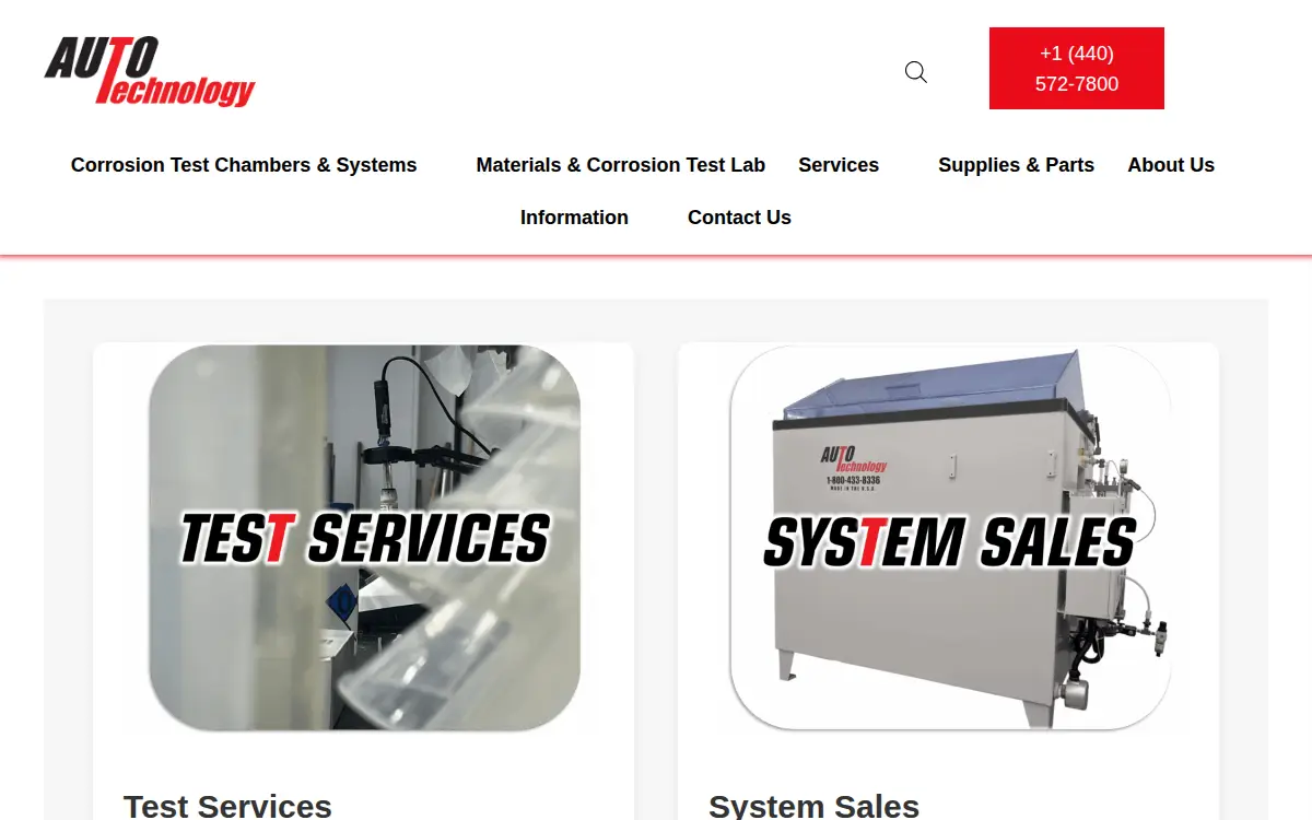 Homepage of Auto Technology Company