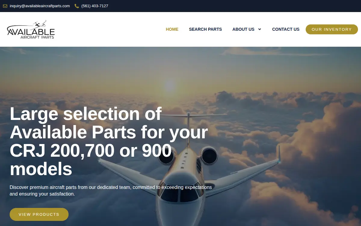 Homepage of Available Aircraft Parts LLC