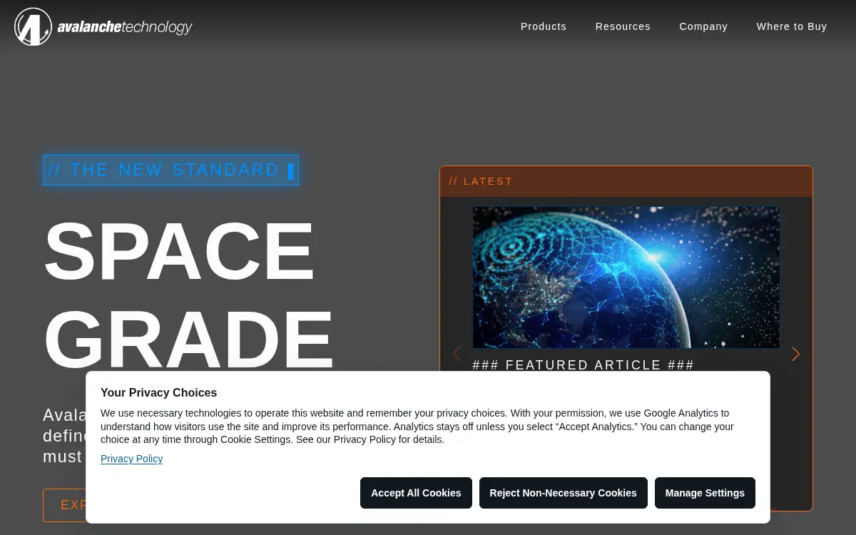 Homepage of Avalanche Technology, INC