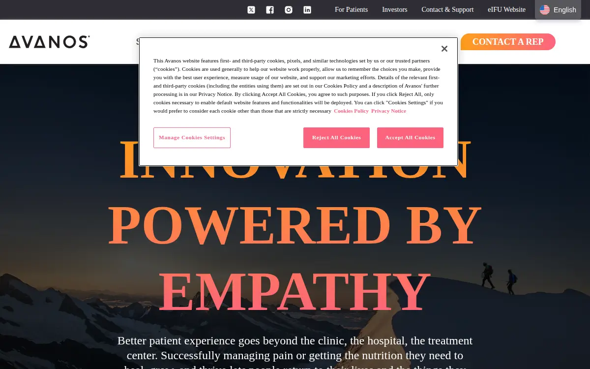 Homepage of Avanos Medical INC