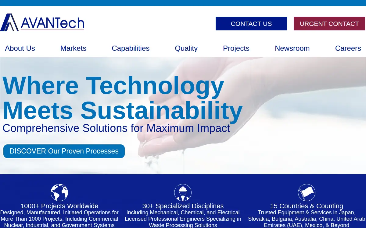 Homepage of Avantech, LLC