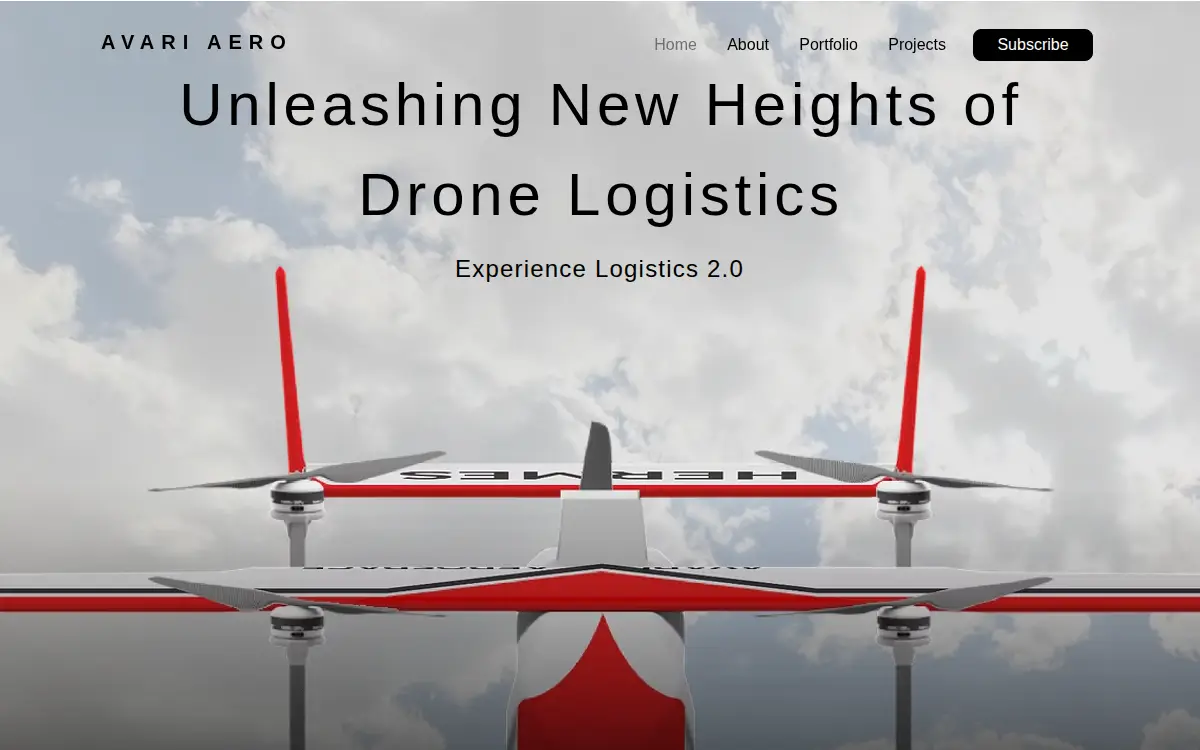 Homepage of Avari Aero LLC