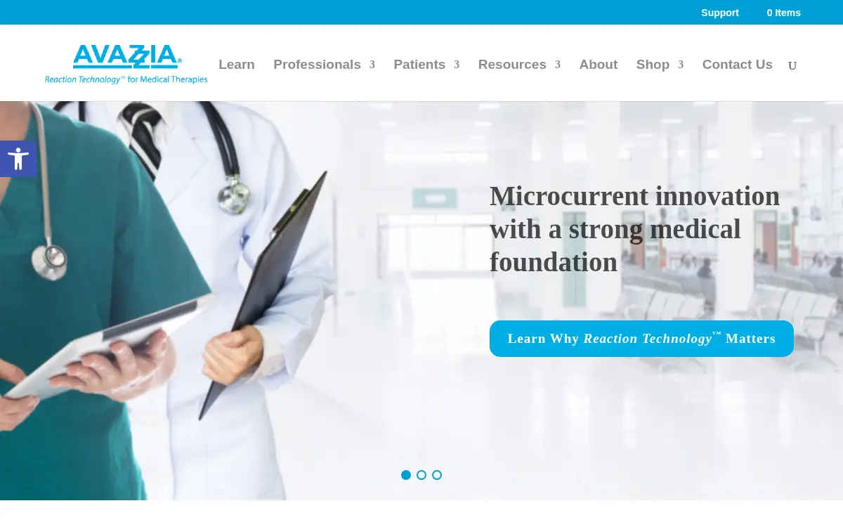 Homepage of Avazzia, INC.