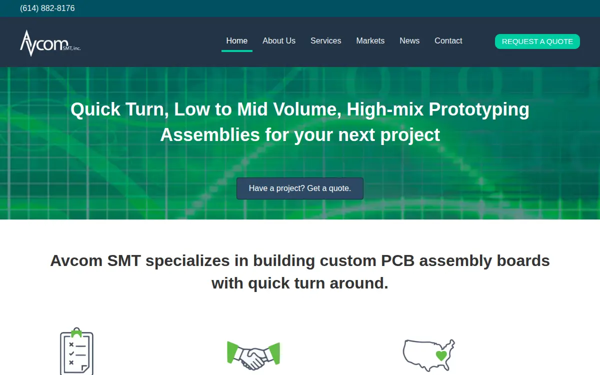 Homepage of Avcom Smt, INC