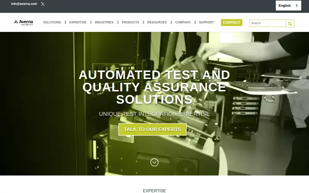 Homepage of Averna Test Systems INC