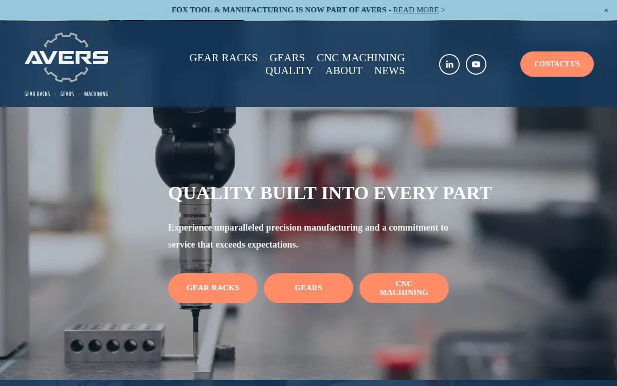 Homepage of Avers Machine and Gear INC.